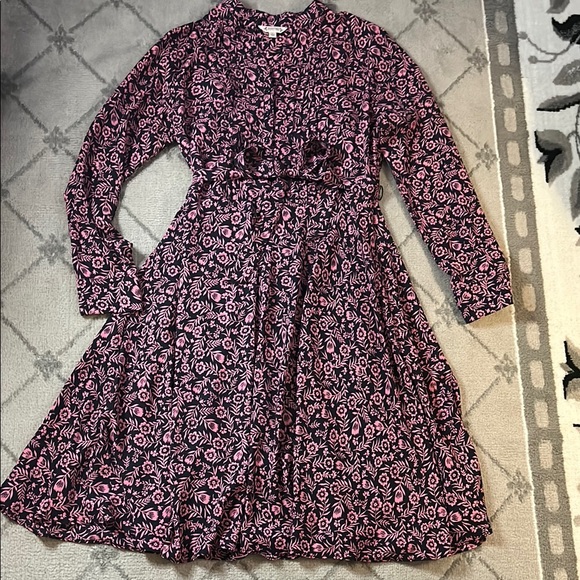 Nanette Lepore Blue and Pink Pleated A-Line Dress - Picture 1 of 9